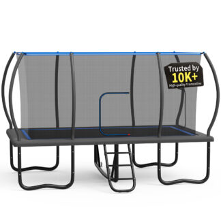 KOFUN Rectangle Trampoline, 8X14FT Rectangle Trampoline with Enclosure Net, 1760LBS Heavy Duty Rectangular Trampolines for Kids Adults, Big Outdoor Rectangle Trampoline, Backyard Tumbling Gymnastics