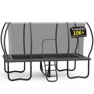 KOFUN Rectangle Trampoline, 8X14FT Rectangle Trampoline with Enclosure Net, 1760LBS Heavy Duty Rectangular Trampolines for Kids Adults, Big Outdoor Rectangle Trampoline, Backyard Tumbling Gymnastics