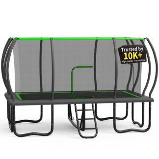 KOFUN Rectangle Trampoline, 9X15FT Rectangle Trampoline with Enclosure Net, 1800LBS Heavy Duty Rectangular Trampolines for Adults Kids, Outdoor Rectangle Trampoline, Backyard Tumbling Gymnastics