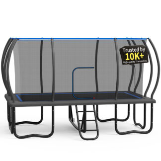 KOFUN Rectangle Trampoline, 9X15FT Rectangle Trampoline with Enclosure Net, 1800LBS Heavy Duty Rectangular Trampolines for Adults Kids, Outdoor Rectangle Trampoline, Backyard Tumbling Gymnastics