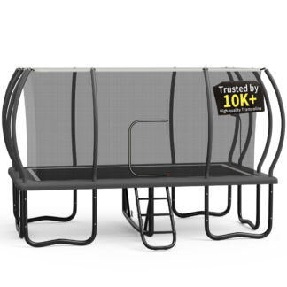 KOFUN Rectangle Trampoline, 9X15FT Rectangle Trampoline with Enclosure Net, 1800LBS Heavy Duty Rectangular Trampolines for Adults Kids, Outdoor Rectangle Trampoline, Backyard Tumbling Gymnastics