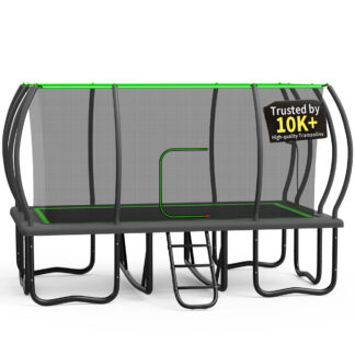 KOFUN Rectangle Trampoline, 10X17FT Rectangle Trampoline with Enclosure Net, 2000LBS Heavy Duty Rectangular Trampolines for Adults Kids, Outdoor Rectangle Trampoline, Backyard Tumbling Gymnastics