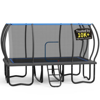 KOFUN Rectangle Trampoline, 10X17FT Rectangle Trampoline with Enclosure Net, 2000LBS Heavy Duty Rectangular Trampolines for Adults Kids, Outdoor Rectangle Trampoline, Backyard Tumbling Gymnastics