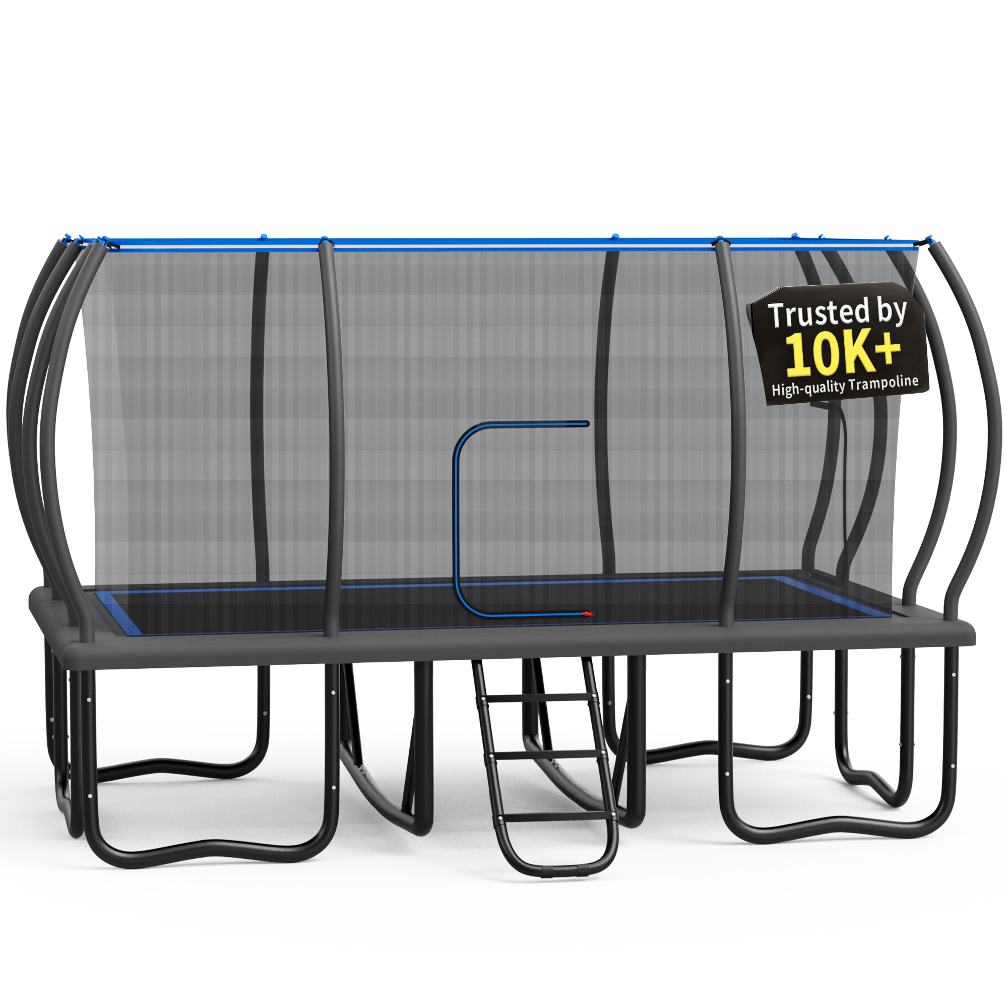 KOFUN Rectangle Trampoline, 10X17FT Rectangle Trampoline with Enclosure Net, 2000LBS Heavy Duty Rectangular Trampolines for Adults Kids, Outdoor Rectangle Trampoline, Backyard Tumbling Gymnastics