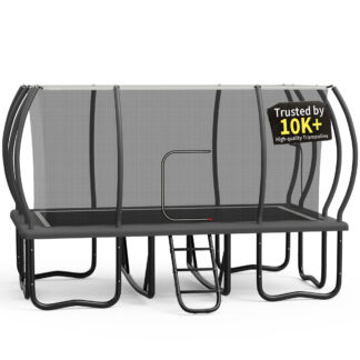 KOFUN Rectangle Trampoline, 10X17FT Rectangle Trampoline with Enclosure Net, 2000LBS Heavy Duty Rectangular Trampolines for Adults Kids, Outdoor Rectangle Trampoline, Backyard Tumbling Gymnastics